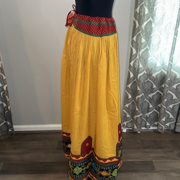 Vintage Gypsy Banjara Hippie Patchwork Embroidered Maxi Skirt SZ Large - Picture 6 of 7